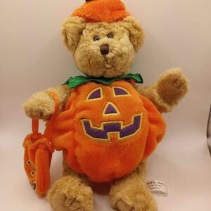 2004 Vintage VTG HugFun Pumpkin Teddy Bear Removable Pumpkin Costume
